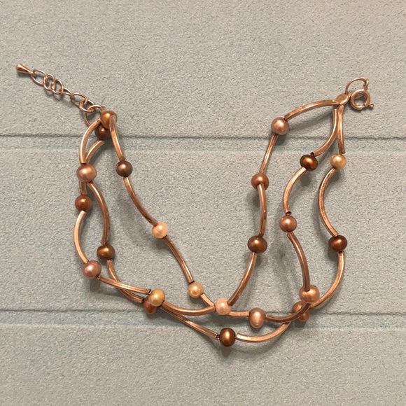 Silver bracelet with pearls - Picture 2 of 2